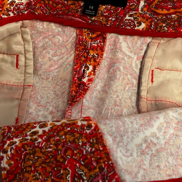 Talbots Paisley Print Red Orange Shorts Size 14 - Picture 6 of 6